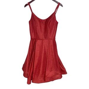 Red Sparkly Sleeveless Dress